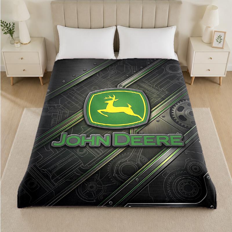 john deere Print Flannel Blanket Cozy Lightweight Plush Throw Blanket For Bed Sofa Household Use