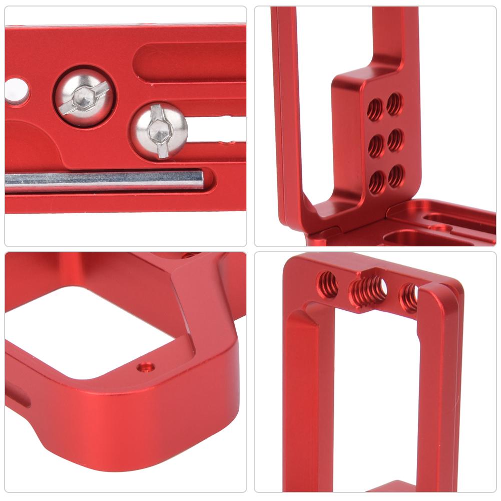 Telescopic Adjustment Vertical Shooting Aluminium Alloy L shape Quick Release Plate for SONY ILCE-7RM4 A7RIV A7R4 Mirrorless Camera(red )