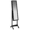 Floor Mirror with LED Lighting Black 34 x 37 x 146 cm