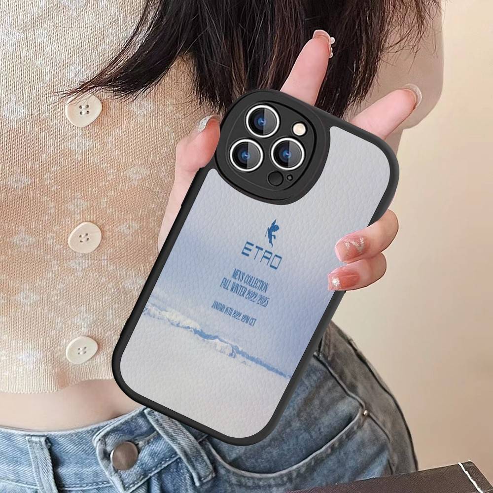Классический дизайн E-Etro Кожаный чехол для телефона Для IPhone 16 15 14 17 Pro Max 11 12 Mini Plus Мягкий чехол