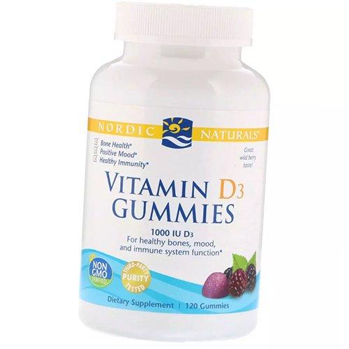 Жевательный Витамин Д, Vitamin D3 Gummies, Nordic Naturals 60таб Лесная ягода (36352034)