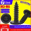 Carbon Steel Black Chamfered Hex Socket Self-Tapping Screws M3/M4/M5