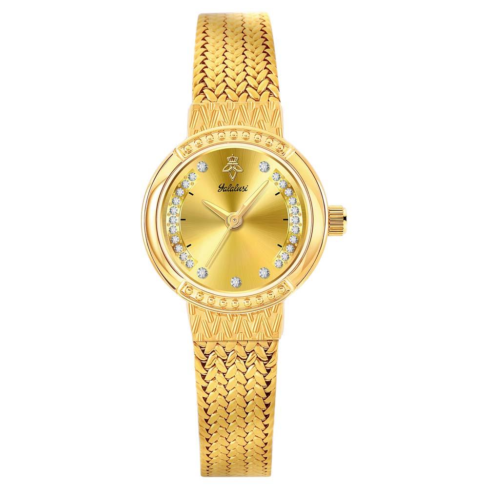 Yalalusi Gold Women Watch Luxury Diamond Quartz Wristwatch Fashion Milan Mesh Band Elegant Ladies Dress Watch Gift NEW