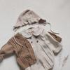 Autumn Linen Double-Breasted College Style Long-Sleeve Bodysuit for Babies
