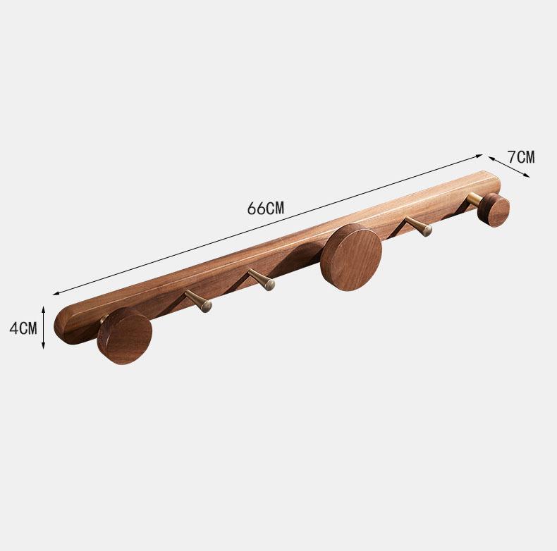 Creative Solid Wood Bathroom Coat Hook Towel Hook Black Walnut Row Hook Toilet Porch Door Back Wall Mounted Coat Hat Hooks