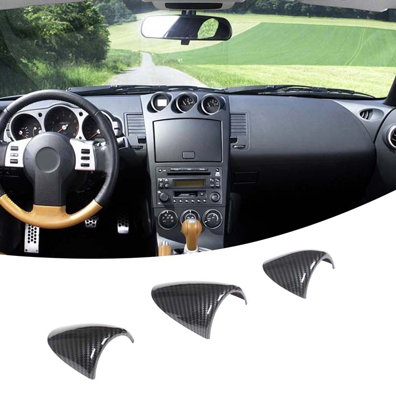 Для Nissan 350Z Z33 2003-2006 LHD ABS Углеродное волокно Панель переключения передач Контроль автомобиля Крышка воздуховода Наклейка на крышку зеркала заднего вида