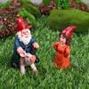 Ornaments Fairy Garden Decorations Female Goblin Statue Riding Pig Gnome Miniature Dwarf Figurine