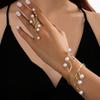 Stylish and Simple Geometric Pearl Winding Line Ring Bracelet Set Personality Exaggerated Woman