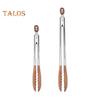 Food Tong Stainless Steel Wooden Cooking Tongs Anti-Slip Ergonomic Grip Serving Tongs for BBQ Food Buffets Parties