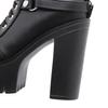 New Sexy Chain Women Leather Autumn Boots Block Heel Gothic Black Punk Style Platform Shoes Female Footwear High Quality588