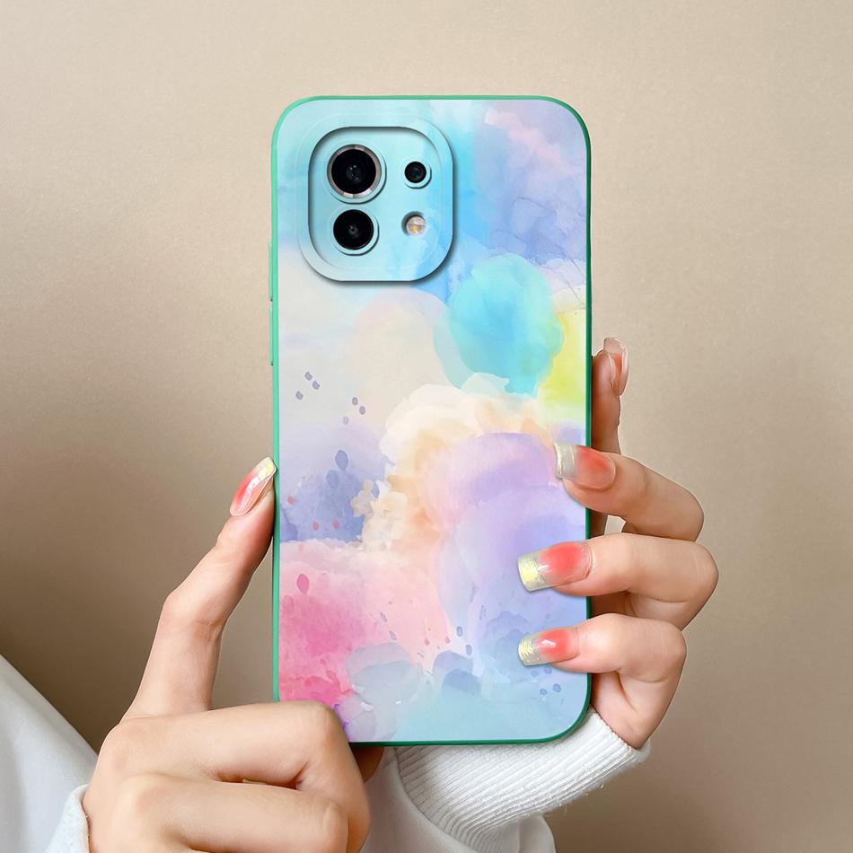 For Xiaomi Mi 11 Lite/Mi 11 Pro Phone Case Full Protection Cute Back Cover For Mi11 Lite Mi 11Pro Soft Liquid Silicone Bumpers