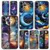 Красивый стеклянный чехол-крышка с изображением Солнца и Луны для iPhone 17 16 15 14 13 12 Pro Max 11 Pro Max 17 AIR Plus Ударопрочный мягкий ТПУ корпус