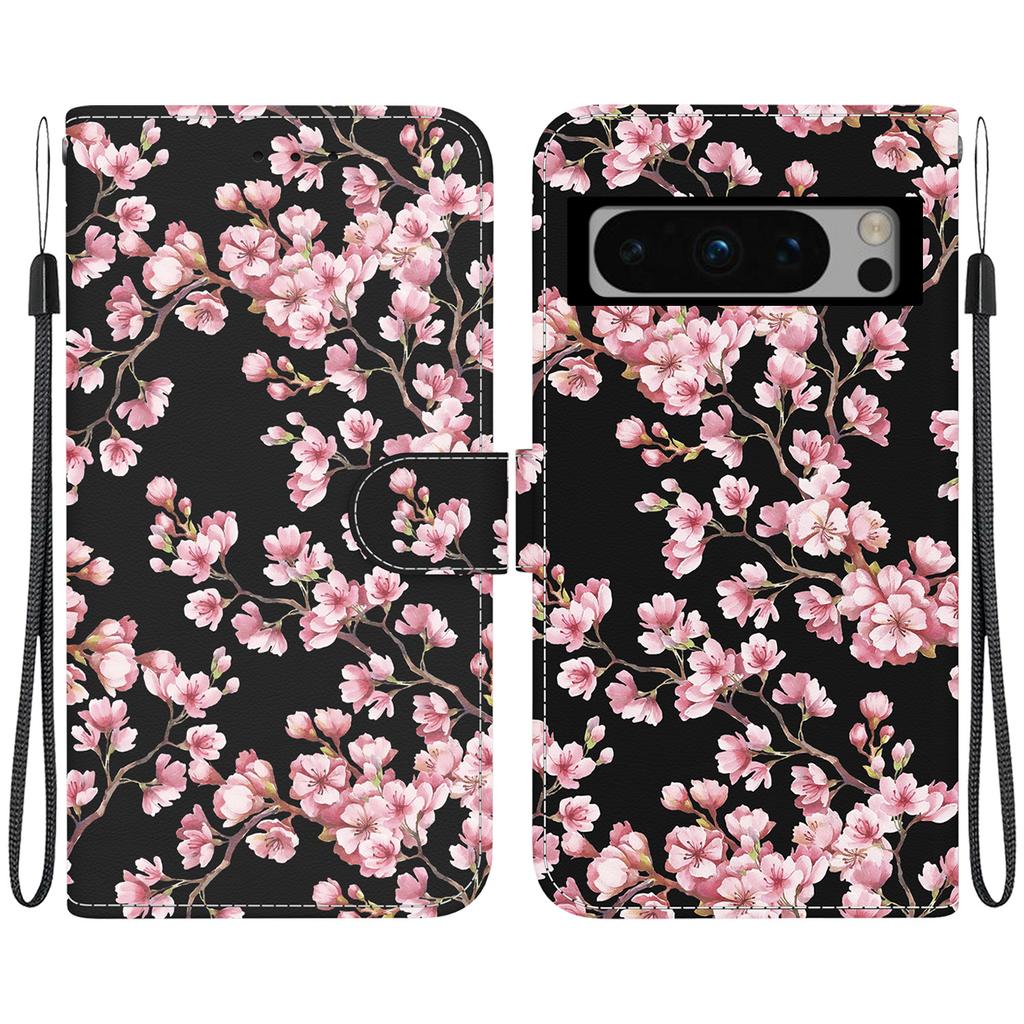 Чехол-кошелек с держателем для карт, чехол из искусственной кожи с цветочным принтом, противоударный чехол с ремешком на запястье для Google Pixel 8 7 7A 6A 5A 5XL Pixel7 Pixel6