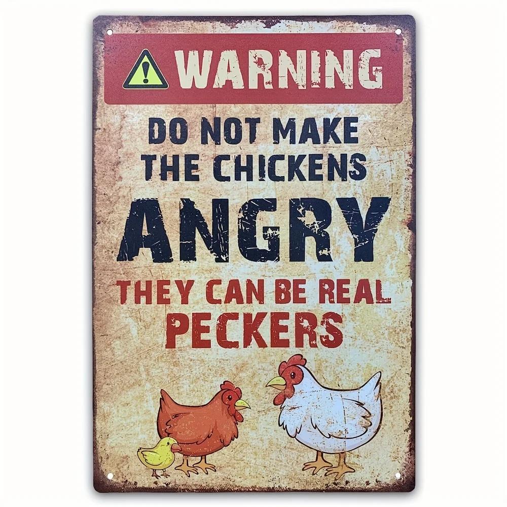Crazy Chicken Coop Sign Retro Metal Welcome Plaque Funny Farmhouse Perfect For Henhouse Or Kitchen Ideal Farm Gift Wall Decor