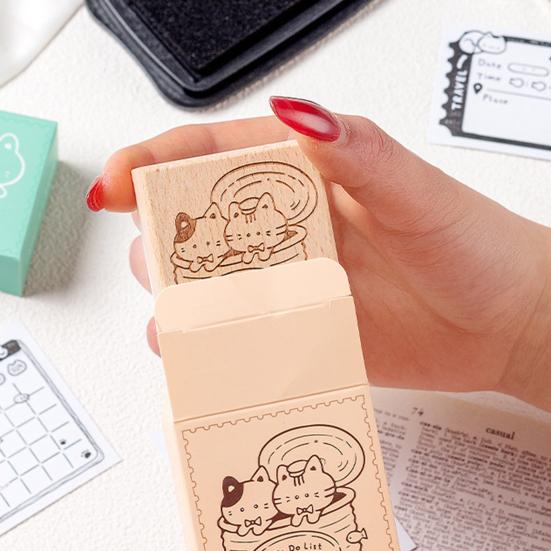 Планировщик с мультяшным котом, штамп для самостоятельного скрапбукинга, еженедельное ежемесячное расписание, время планирования