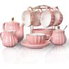 Porcelain Tea Sets British Royal Series, 8 OZ Cups & Saucer Service for 6, with Teapot Sugar Bowl Cream Pitcher Teaspoons