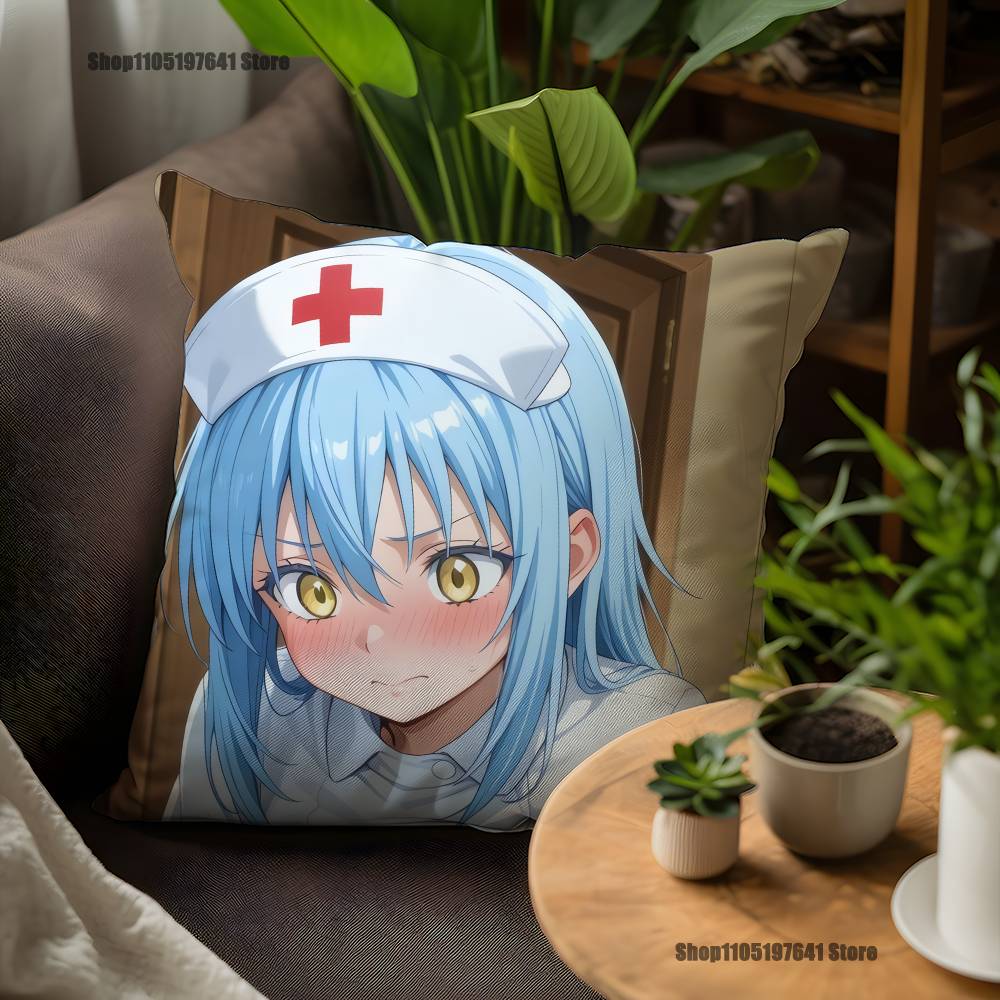 Чехол для подушки с принтом аниме 'Tensei Shitara Slime Datta Ken' (Перерождение в слизь) - Римуру, для декора дивана, автомобиля, офиса, декоративная наволочка и защита