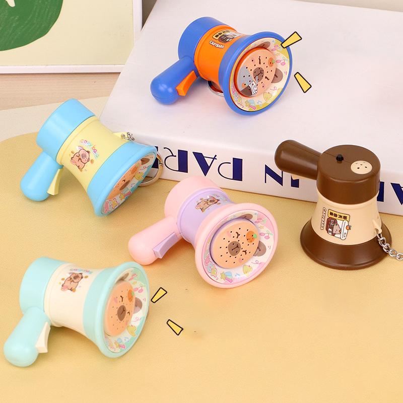 Cartoon Mini Recording Speaker Toy Keychain Charm Children Kids Handheld Loudspeaker Backpack Bag Pendant Car Key Chain Keyring
