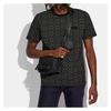 COACH Charter 19 Logo printed double-layer chain with coin purse charm, leather, camera bag, hand-held shoulder crossbody bag, small size, men's black