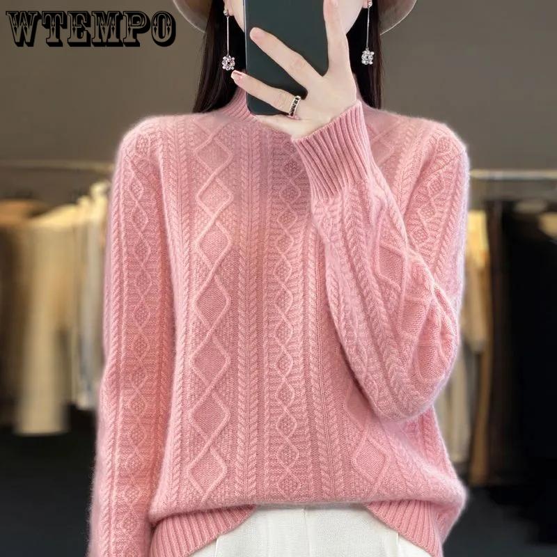 Women Jumper Autumn Winter Sweater Thick Merino Wool Turtleneck Casual Cashmere Knitwaer Pullover Korean Fashion Tops