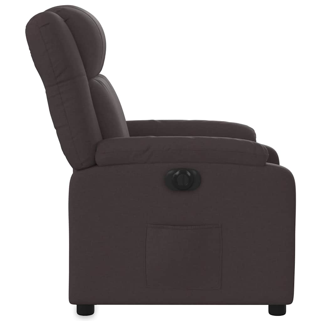 Electric Recliner Dark Brown Fabric