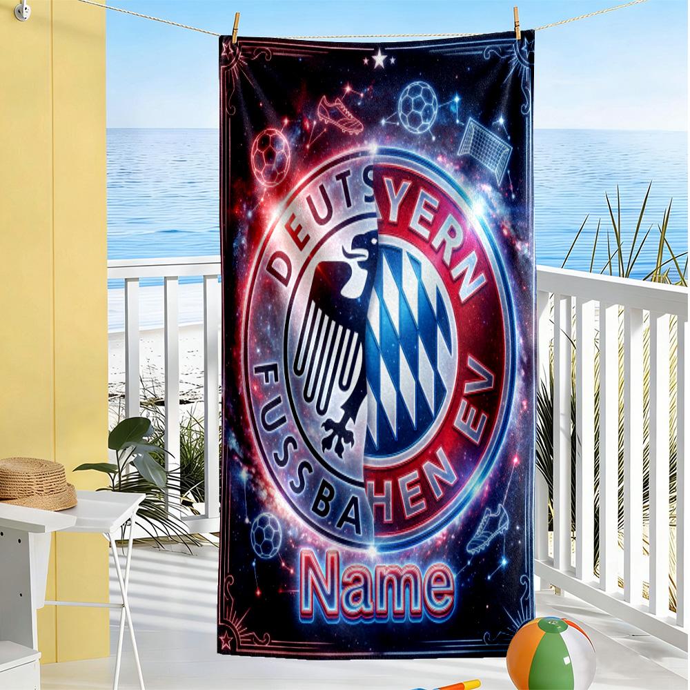 Champions Celebration Poster Personalized Text Beach Towel Super Soft & Absorbent Perfect for Traveling Yoga Camping and Swimming