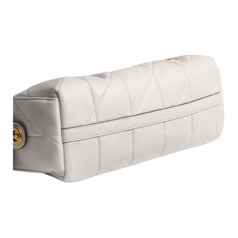 Coach Pocket Juliet 30 Quilted Detail Gold Hardware Lambskin Leather Shoulder Bag Large Women shoulder bag Chalk-White CEM89-B4HA