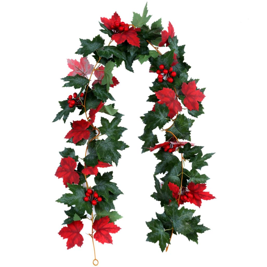 1 Pcs Artificial Leaves Fall Leaf Garland Hanging Vines For Home Fireplace Party Wedding Accessories