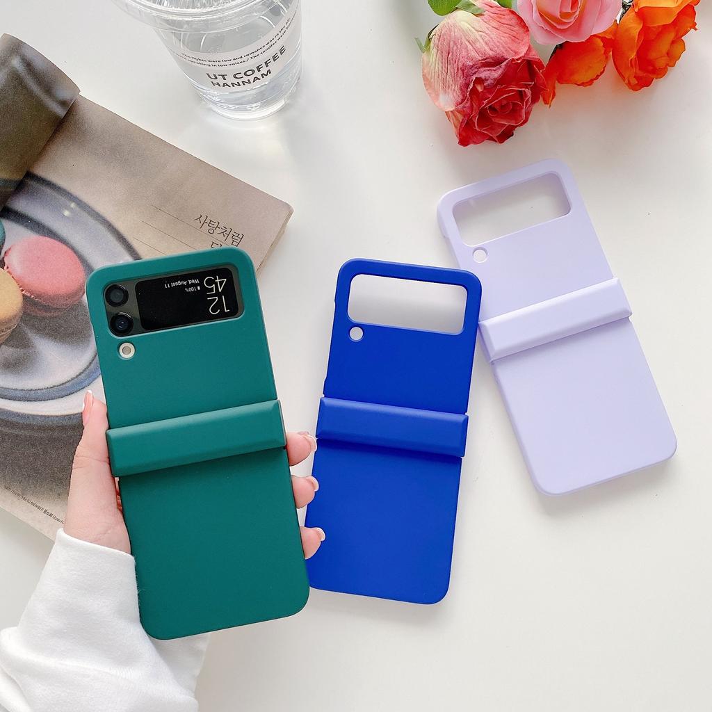 Применимо к чехлу для мобильного телефона Samsung Z Flip3/4/5/6, макаронный однотонный шарнир, трехсекционный чехол для складного экрана