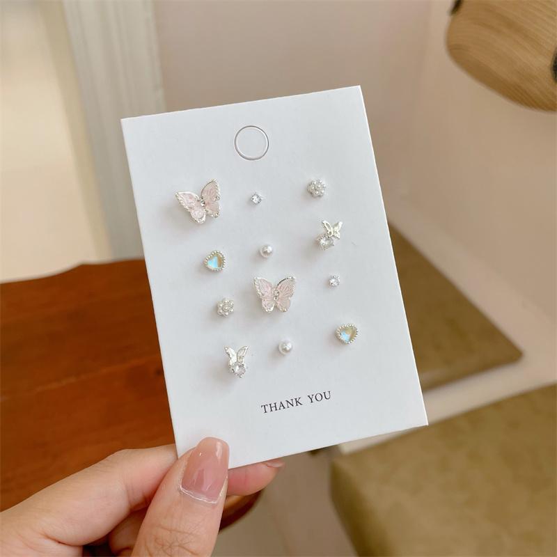 Милые серьги-гвоздики в форме опала в форме бабочки для женщин и девочек, изысканные серьги-гвоздики в форме бабочки и жемчуга, ювелирные изделия, подарки