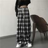 Harajuku Oversize клетчатые брюки женские модные клетчатые брюки женские осенние широкие спортивные штаны
