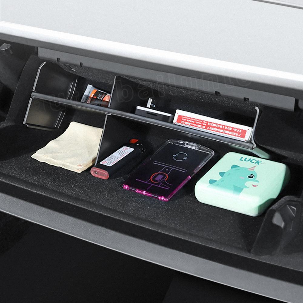 Для Tesla Model 3 2022 Центральная консоль Хранение Вещевой ящик Контейнер Полка Бардачок Органайзер Разделительная пластина