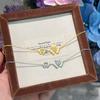 Retro Exquisite Handmade Brushed Micro-Inlaid Zircon Clover Bracelet Light Luxury High-End Temperament Jewelry