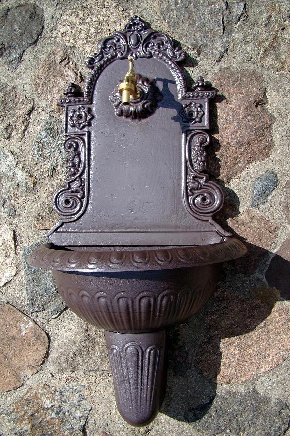 Wall-mounted cast iron garden sink