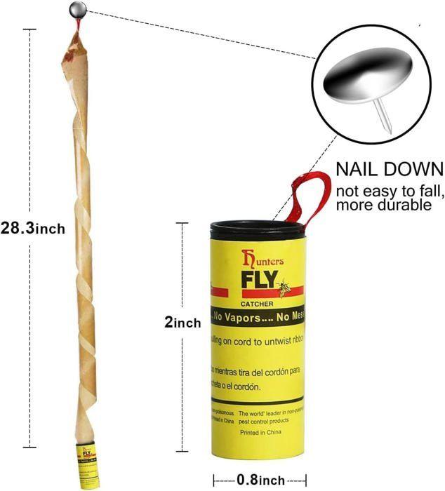 Набор из 16 рулонов липкой ленты для ловли мух, клейкие полоски, ловушки для мух, клейкие рулоны, ловушки для мух, для использования в помещении[J578]