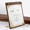 1PC Clipboard Cafe Solid Wood Display Board Restaurant Solid Walnut Wood Table Acrylic Menu Top Display Menu Board Party A4/A5/A6