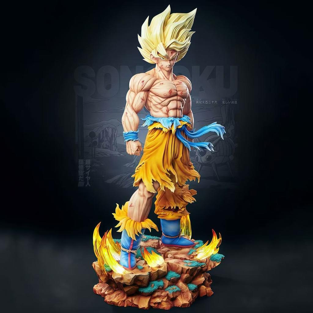 35 см Фигурки Аниме Dragon Ball Чу Чао Поврежденный в Бою Гоку Фигурка Действия Модели ПВХ Статуя Игрушки Украшение Коллекция Подарки для Детей