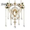 Colorful Light Reflection Ornament Stained Glass Effect Blessing Suncatcher, Acrylic Angel Prayer Window Hanging Decorative Suncatcher with