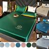 Three-piece Summer Ice Silk Skin-friendly Mat Bed Sheet Protective Cover for Embroidered Bedding Cover