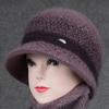 New, Women's, Knitted Hat, Mixed Color, Fashion, Thick, Warm Hat with Scarf,Winter Hat Scarves