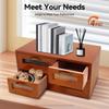 16-Drawer Vintage Wood Desktop Organizer, Solid Wood Storage Box with Clear Window for Office Home Craft Organization