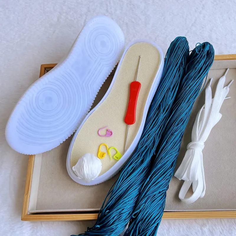 Подошва Oxford Sole+Hollow Line, ручная работа, крючковая подошва, противоударные мягкие, ручная вязка, тапочки, сандалии, обувь своими руками, вязаный материал