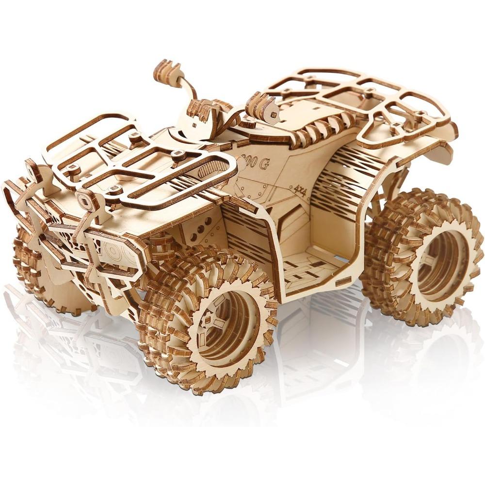3D Деревянный Пазл для Взрослых Механическая Пляжная Машина DIY Модель Транспортного Средства Строительный Набор Поделка Деревянная Поделка Игрушка Подарок на День Рождения для Детей