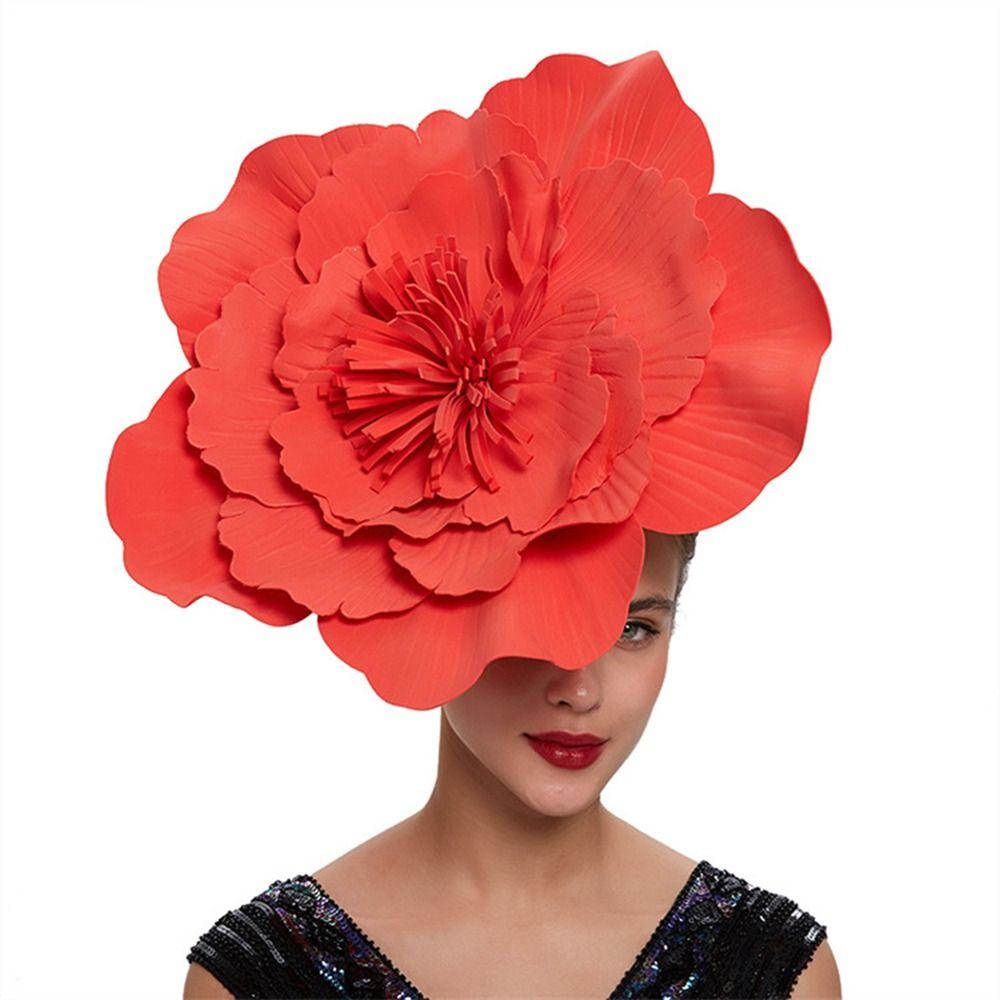 Fashion Bridal Hair Accessories Makeup Prom Hair Band Large Flower Bow Hat Headdress