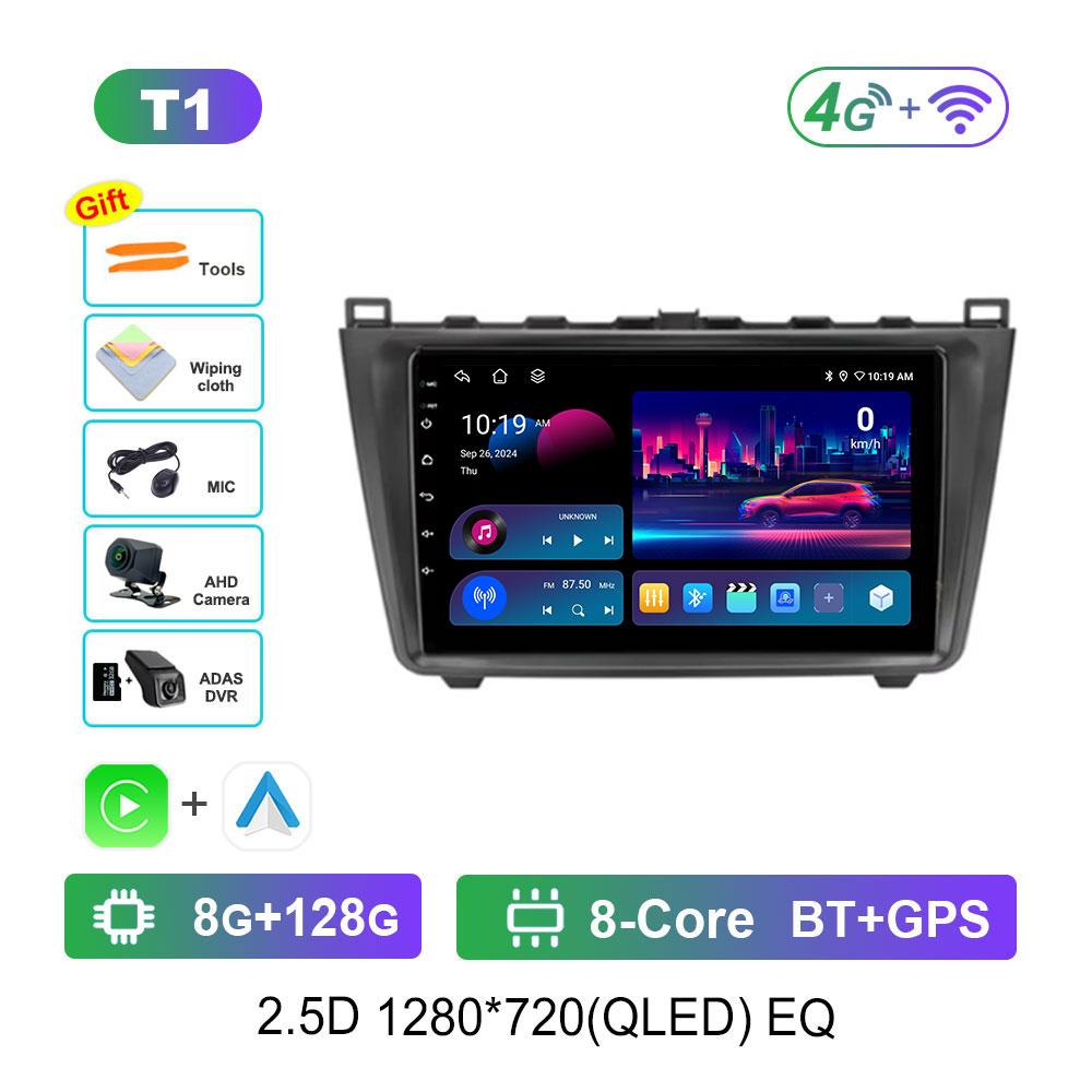 Сенсорный экран GPS-навигация для Mazda 6 II GH 2007 - 2012 Android 14 Автомобильный видео-мультимедийный проигрыватель WiFi BT DSP Стерео Автоинструменты