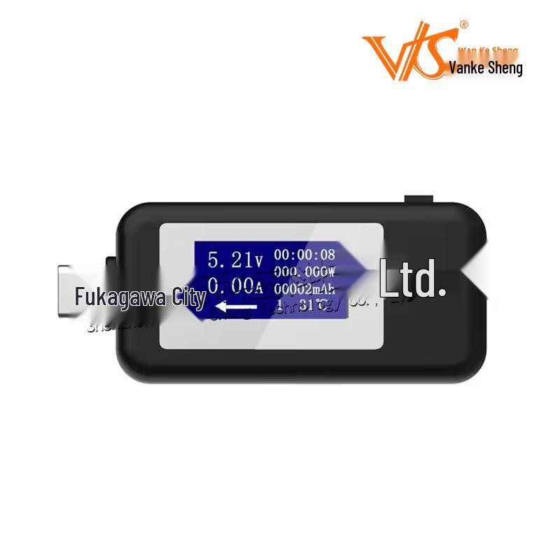 Многофункциональный USB-тестер и зарядное устройство Type-C с цифровым дисплеем вольтметра/амперметра