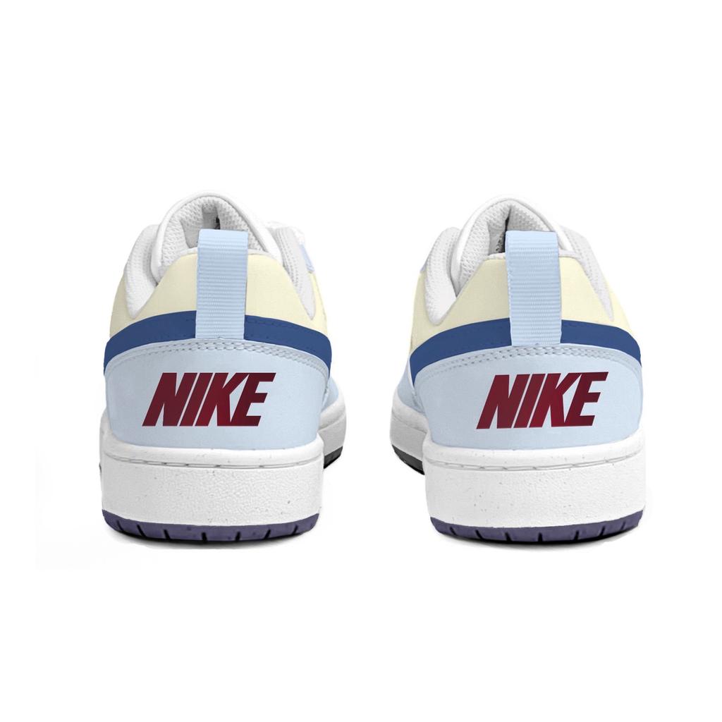 Nike Court Borough Lazy Kitten Leather Abrasion Resistant Slip Resistant Low top Skateboard Shoes Unisex Yellow Blue BQ5448-100(Team1664-)