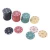 100Pcs Casino Poker Chip Roulettes Game Bingo Chip with Box Plastic Counting Counters Poker Chip for Game Play Learning