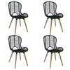 VidaXL 4x Dining Chairs Natural Rattan Black Living Room Kitchen Home 246808
