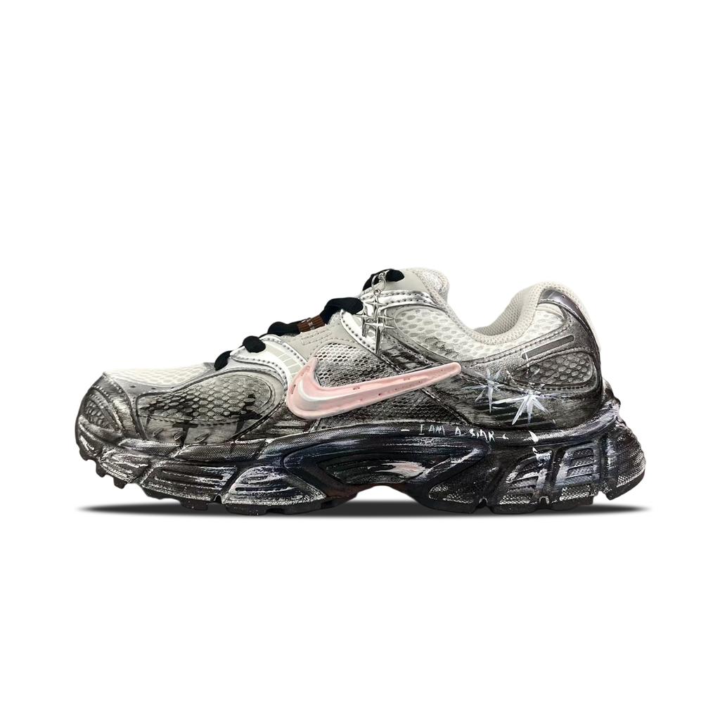 Nike V5 RNR Устойчивые к истиранию Дышащие Устойчивые к истиранию Дышащие Низкие Беговые кроссовки Женские Серебристый Розовый HQ7901-102(Команда401-ЛД)